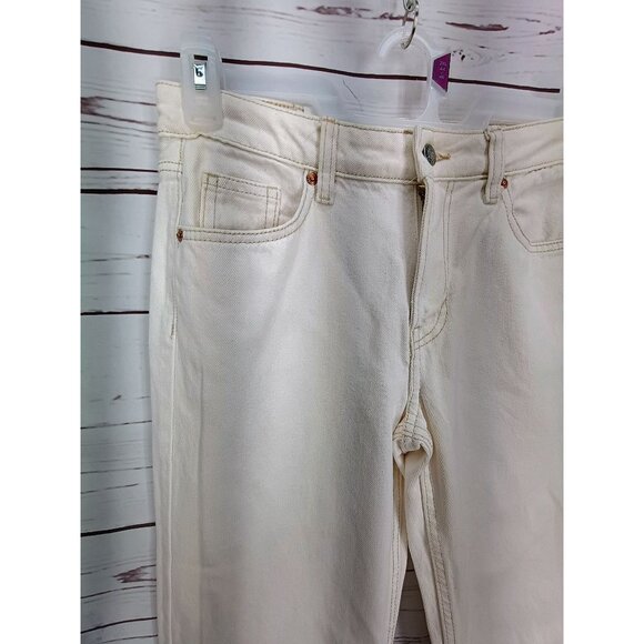 H&M &Denim Coupe Standard‎ Straight Leg Cream White Jeans Mid Waist Size 4 - Picture 3 of 11